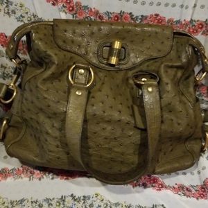 Saint Laurent Ostrich Satchel